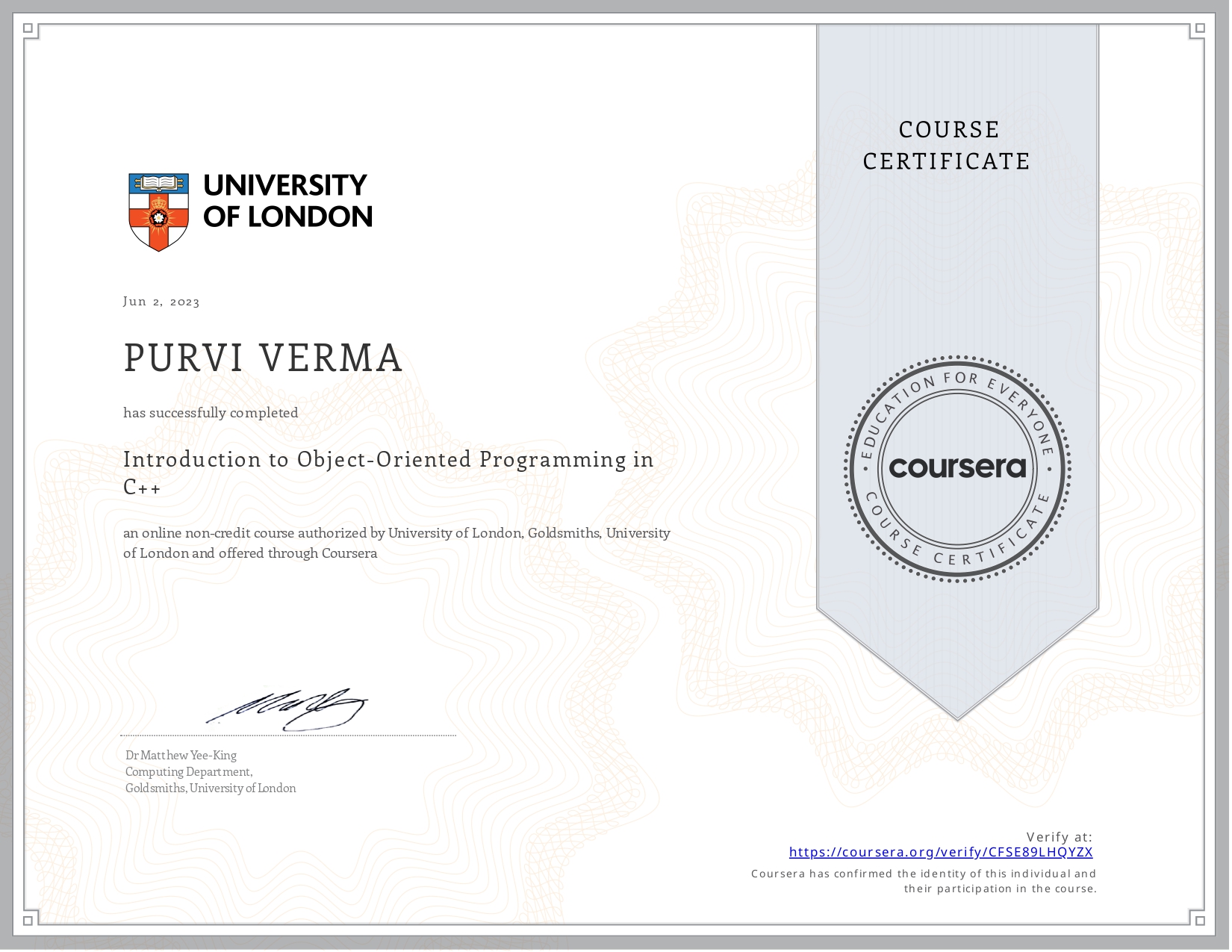 Certificate 3